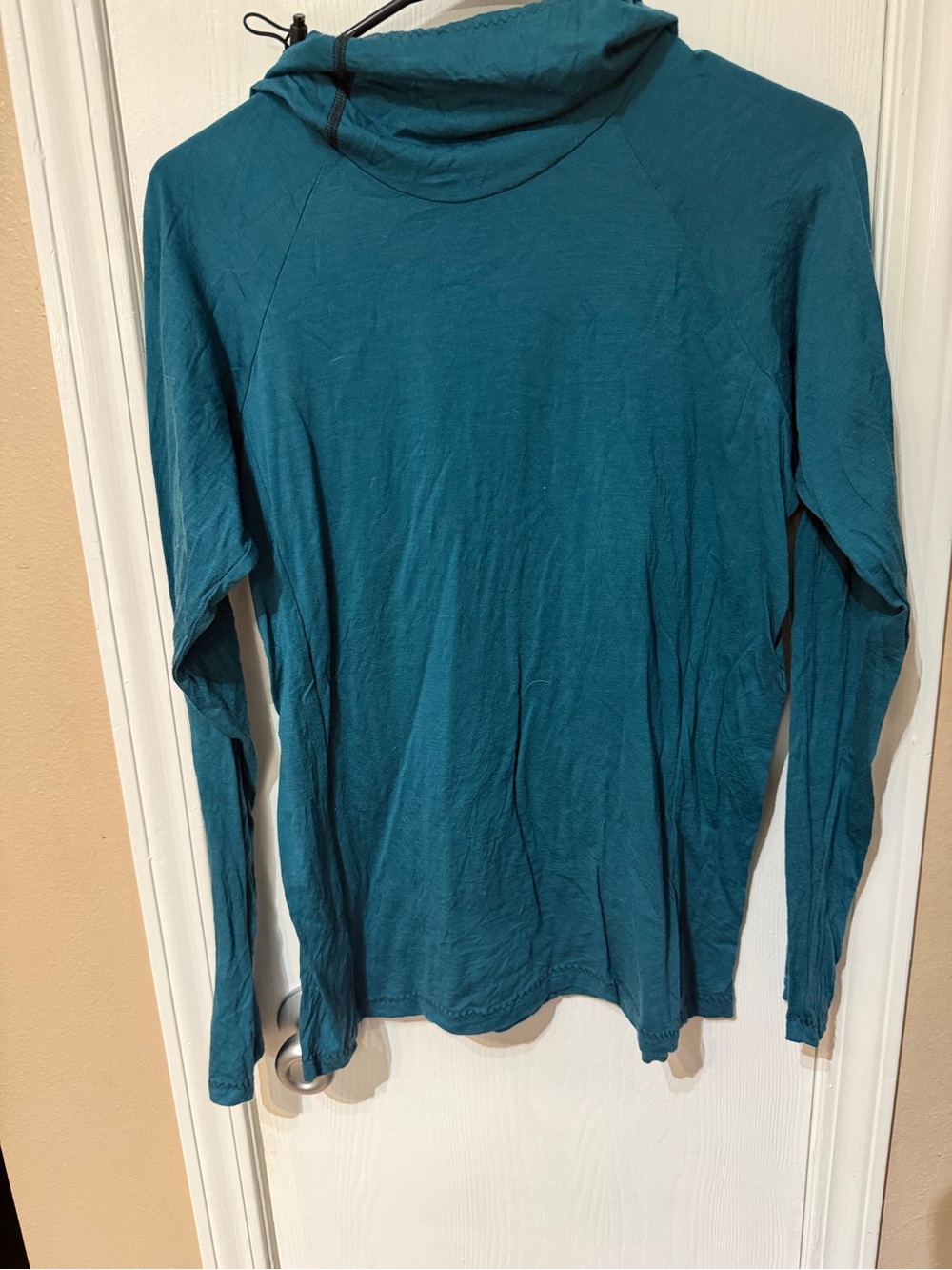 Melanzana Teal Long Sleeve Hoodie Top